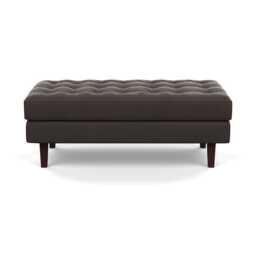 Heal's Hepburn Ottoman Nobilis Velvet Sable Black Feet