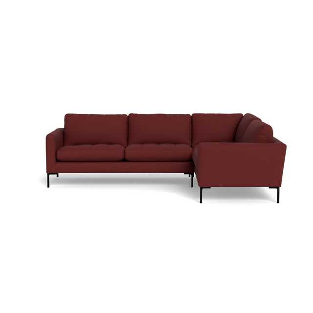 Heal's Eton Right Hand Facing Corner Sofa Capelo Linen-Cotton Etruscan Red Black Feet