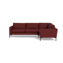 Heal's Eton Right Hand Facing Corner Sofa Capelo Linen-Cotton Etruscan Red Black Feet