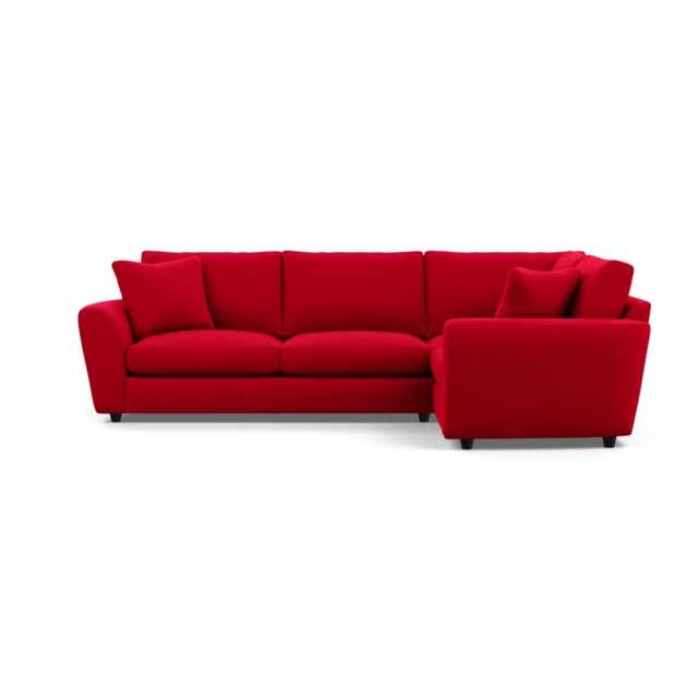 Heal's Snooze Right Hand Facing Corner Sofa Melton Wool Red Oxide Black Feet