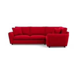 Heal's Snooze Right Hand Facing Corner Sofa Melton Wool Red Oxide Black Feet
