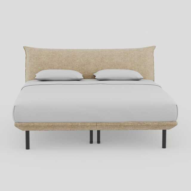 Heal's Aria Bed Super King NOVA VELLUTO Almond Slats, Black Feet