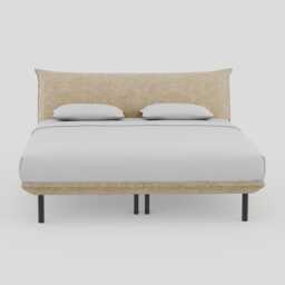 Heal's Aria Bed Super King NOVA VELLUTO Almond Slats, Black Feet