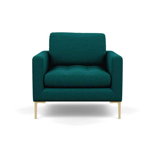 Heal's Eton Armchair Brushed Cotton Pine Brass Feet