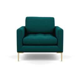 Heal's Eton Armchair Brushed Cotton Pine Brass Feet