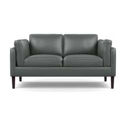 Heal's Sonno 2 Seater Daino Leather Steel Wenge Black Feet