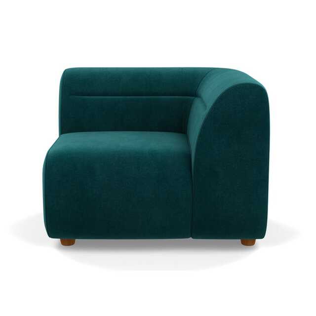 Heal's Lilli Corner Unit Right Module Smart Luxe Velvet Ocean Natural Beech Feet