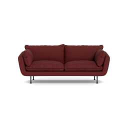 Heal's Allora 3 Seater Sofa Capelo Linen-Cotton Etruscan Red Black Feet