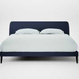 Heal's Wallis Bed Super King Smart Cotton Linen Indigo Black Feet