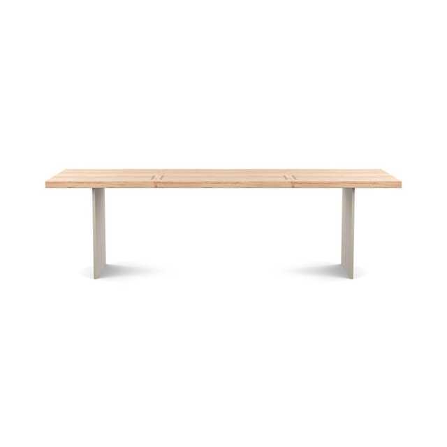 Heal's Berlin Dining Table 260x100cm White Oak Straight Edge Not Filled Stainless Steel Legs