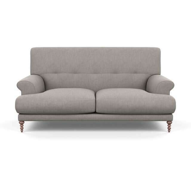 Scp Oscar 2 Seater Formal Sofa Broad Weave Pebble Walnut Feet
