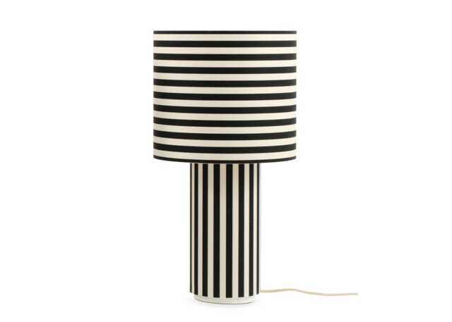 Heal's Raie Fabric Table Lamp Black/White