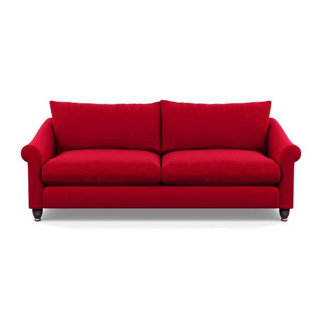 Heal's Devon 4 Seater Sofa Melton Wool Red Oxide Walnut Stained Feet