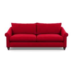 Heal's Devon 4 Seater Sofa Melton Wool Red Oxide Walnut Stained Feet