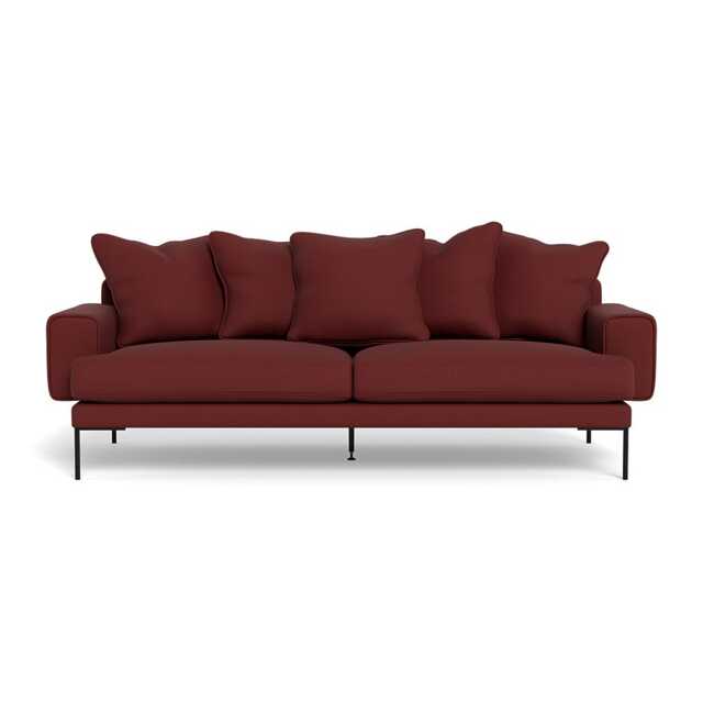 Heal's Torrington 4 Seater Sofa Capelo Linen-Cotton Etruscan Red Black Feet