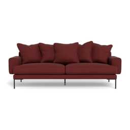 Heal's Torrington 4 Seater Sofa Capelo Linen-Cotton Etruscan Red Black Feet