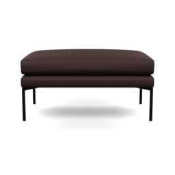 Heal's Matera Large Ottoman Leather Grain Chocolate 066 Black Feet
