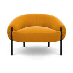 Heal's Isola Armchair Nobilis Velvet Mustard Black Feet