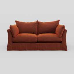 Heal's Tailor Loose Cover 3 Str Sofa Velvet Russet Natural Beech Feet