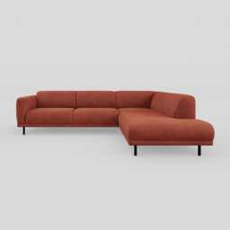 Heal's Harri 3 Str Open End Sofa RHF Smart Luxe Velvet Tawny