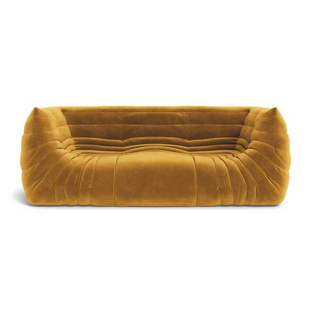 Ligne Roset Togo Medium Settee in Alcantara Curry
