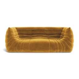 Ligne Roset Togo Medium Settee in Alcantara Curry