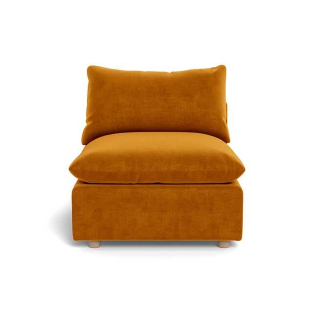 Heal's Astrid Single Unit Smart Luxe Velvet Cognac Natural Beech Feet