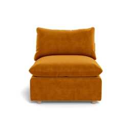 Heal's Astrid Single Unit Smart Luxe Velvet Cognac Natural Beech Feet