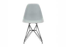 Vitra Eames DSR Chair Light Grey Basic Dark Powder Coated Base 04 Glides