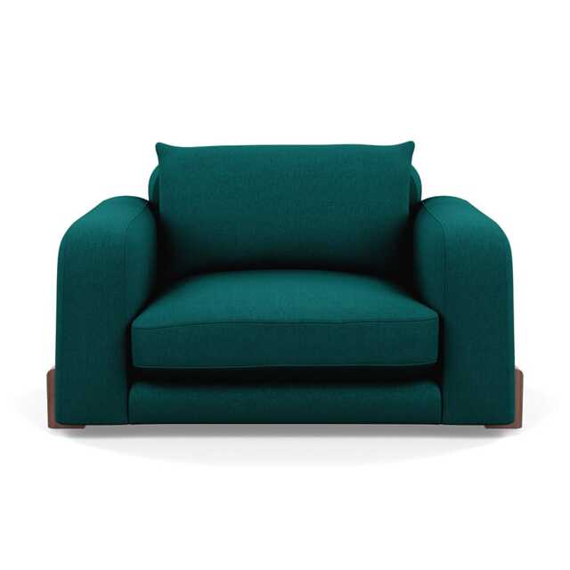 Heal's Nuvola Loveseat Brushed Cotton Pine Walnut Stained Feet