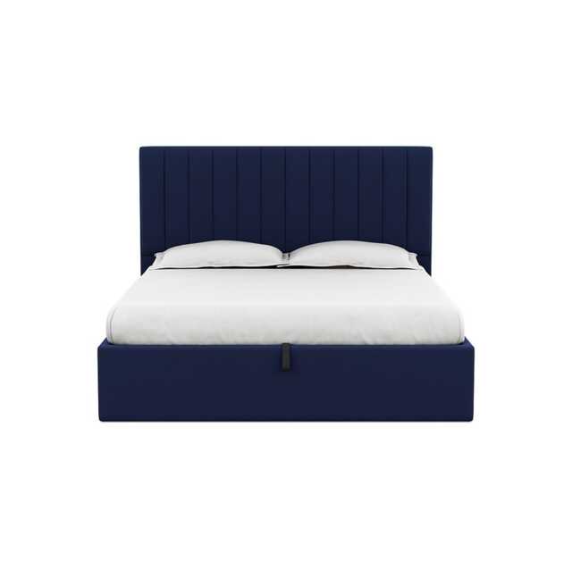 Heal's Retta Headboard (Lift Storage) Super King Melton Wool New Navy - image 1