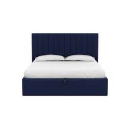 Heal's Retta Headboard (Lift Storage) Super King Melton Wool New Navy