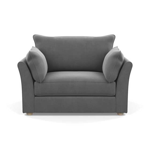 Heal's Tailor Loveseat Smart Velvet Mercury Natural Beech Feet