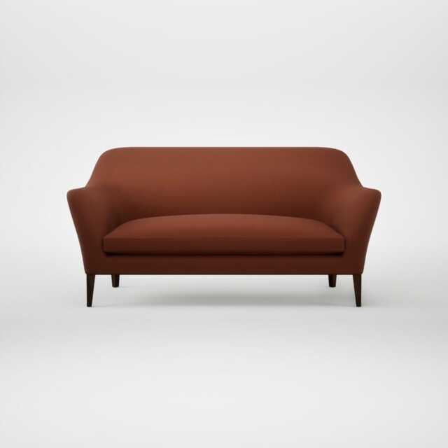 Heal's Wallis 3 Seater Sofa Smart Cotton Linen Rust Walnut Stained Feet