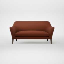 Heal's Wallis 3 Seater Sofa Smart Cotton Linen Rust Walnut Stained Feet