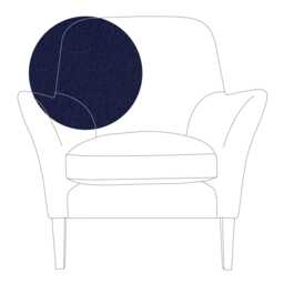 Heal's Wallis Armchair Melton Wool New Navy Black Feet