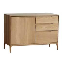 Ercol Romana Small Sideboard 3 Drawer Clear Matt Oak - thumbnail 1