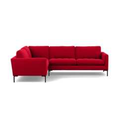 Heal's Eton Left Hand Facing Corner Sofa Melton Wool Red Oxide Black Feet