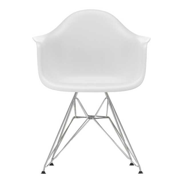Vitra Eames DAR Armchair RE in Cotton White 01 Chrome Base 05 Glides - image 1