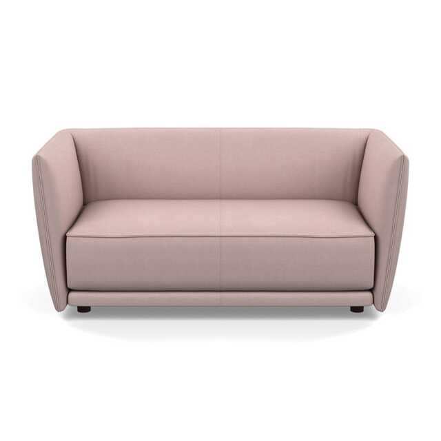 Heal's Valley 2 Seater Sofa Siena Cotton Dusky Pink Walnut Stain Feet - image 1