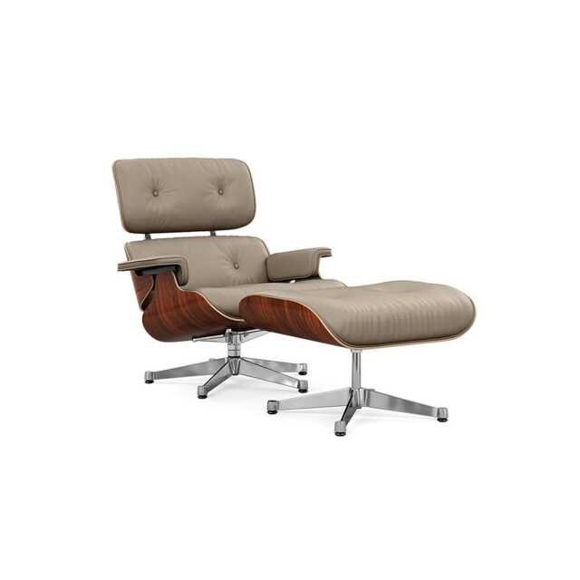 Vitra Eames Lounge Chair & Ottoman Santos Palisander Clas. L60 78 Dark Sand Polished Base 05
