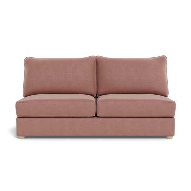 Heal's Tailor Large Unit Smart Luxe Velvet Dusky Pink Natural Beech Feet