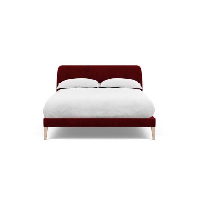 Heal's Wallis Bedstead Double Smart Luxe Velvet Mulberry Natural Feet - image 1