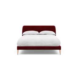 Heal's Wallis Bedstead Double Smart Luxe Velvet Mulberry Natural Feet - thumbnail 2