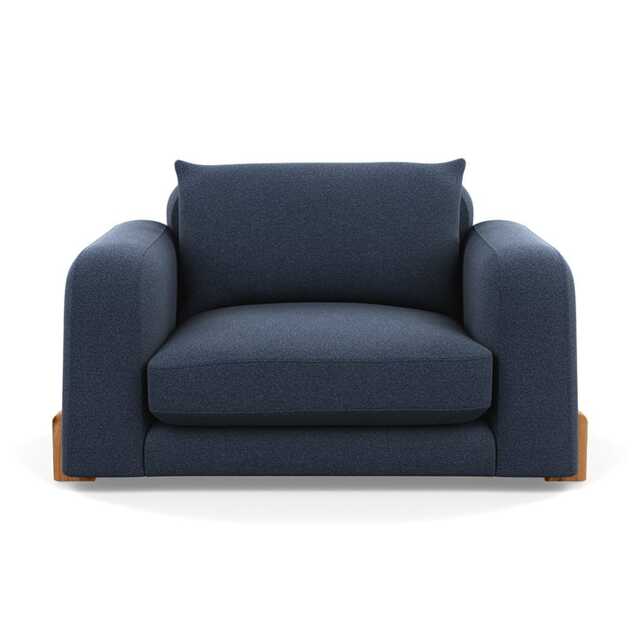 Heal's Nuvola Loveseat Boucle Indigo Natural Oak Feet