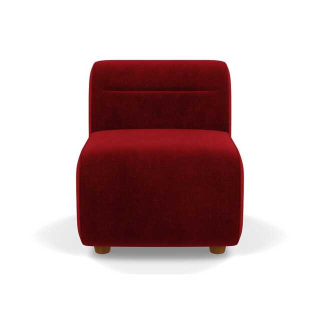 Heal's Lilli Small Single Module Smart Luxe Velvet Mulberry Natural Beech Feet