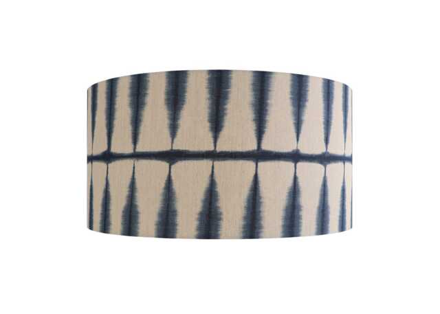 Shropshire Shades Shibori Lampshade Indigo Linen 60 x 30cm