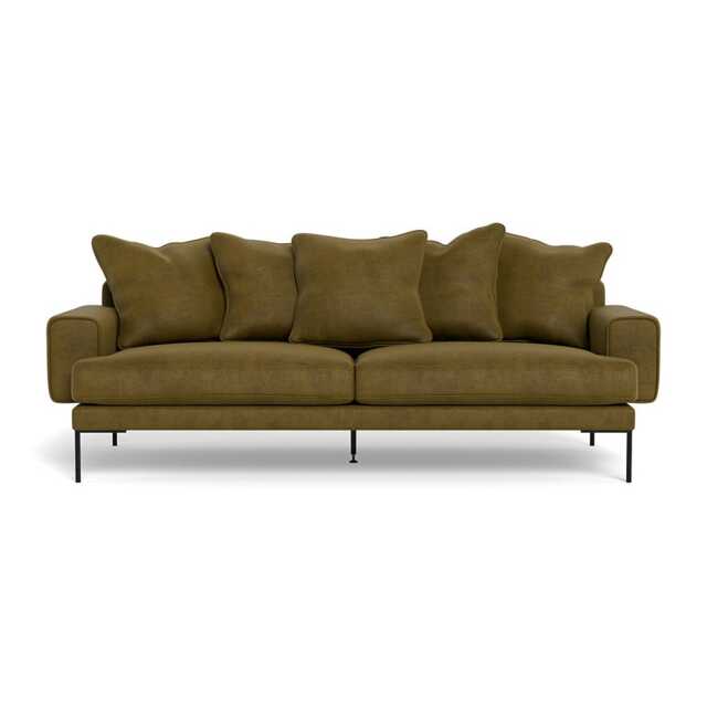 Heal's Torrington 4 Seater Sofa Smart Luxe Velvet Peridot Black Feet
