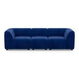 Heal's Lilli 3 Seater Sofa Smart Luxe Velvet Azure Natural Beech Feet