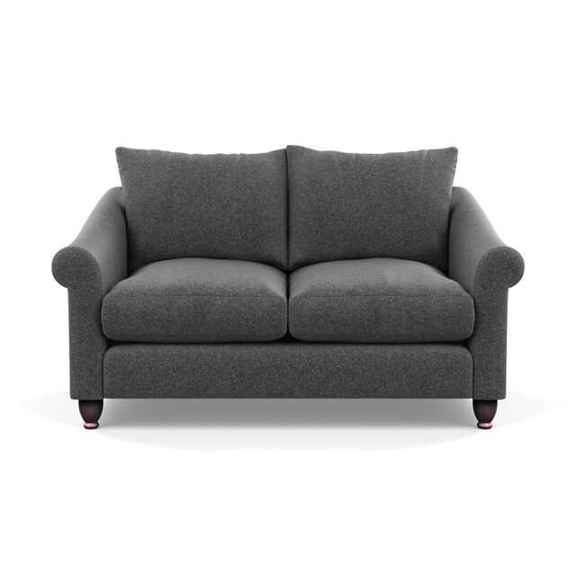 Heal's Devon 2 Seater Sofa Melton Wool Granite Walnut Stained Feet - image 1
